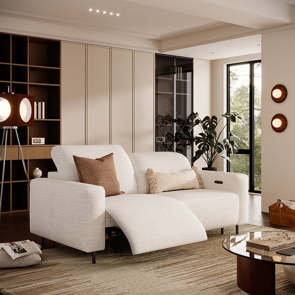 Sofas & Loveseats White Chenille Fabric Smart Furniture