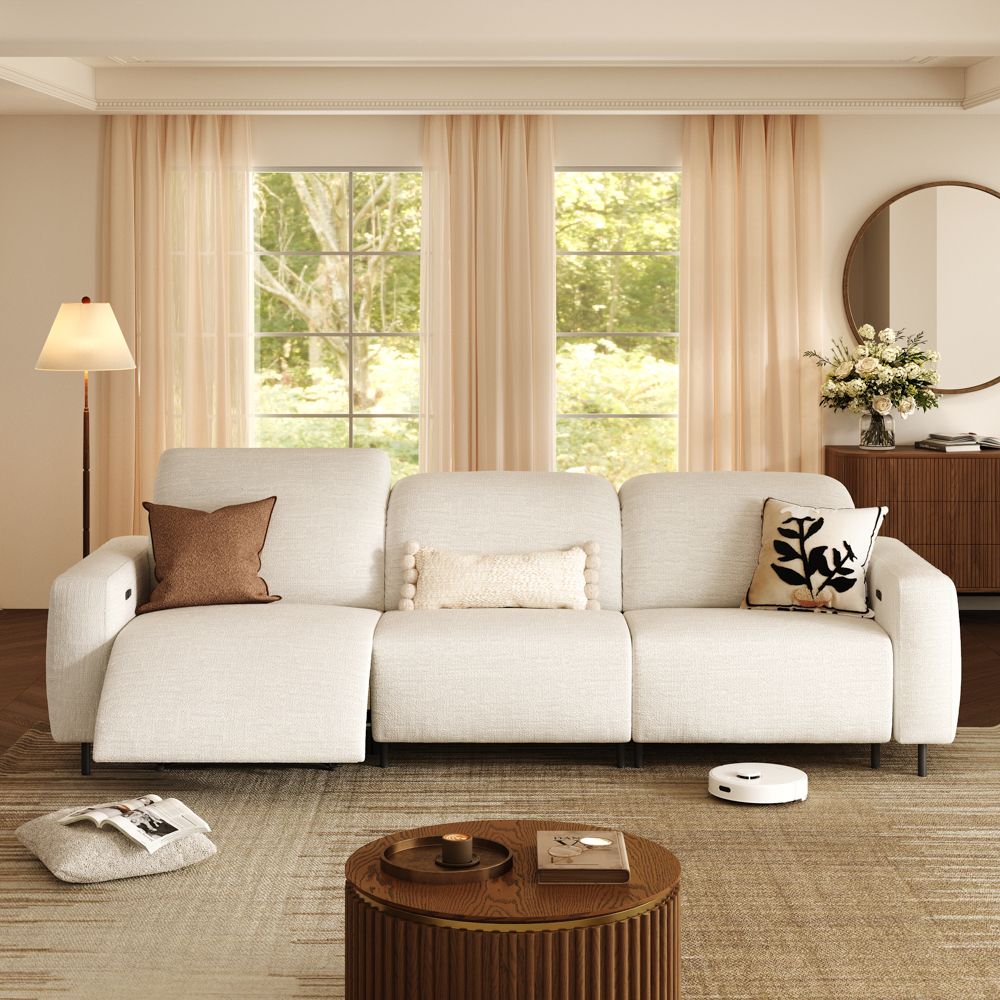 Modular Sofas White Chenille Fabric Smart Furniture