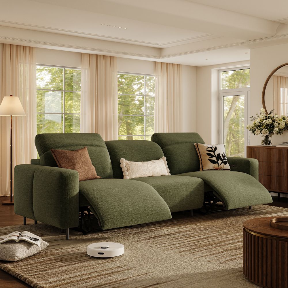 Sofas & Loveseats Green Chenille Fabric Smart Furniture