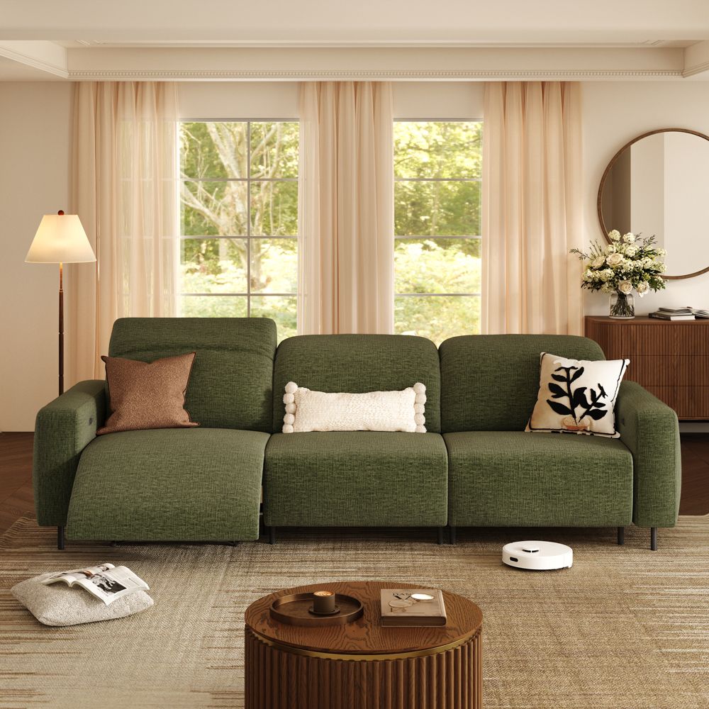 Electric Green Chenille Fabric Smart Furniture