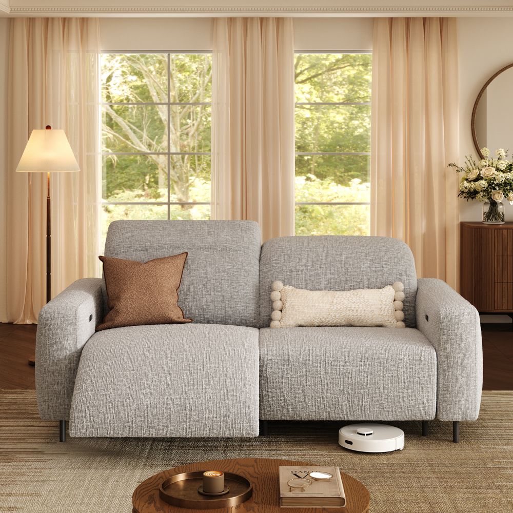 Modular Sofas Light Gray Chenille Fabric Smart Furniture