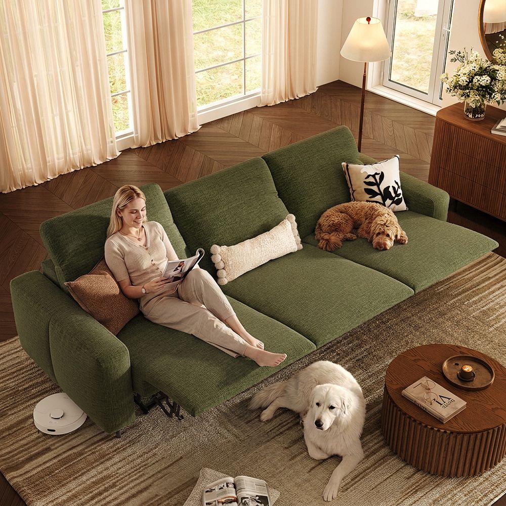 Green Green Chenille Fabric Smart Furniture