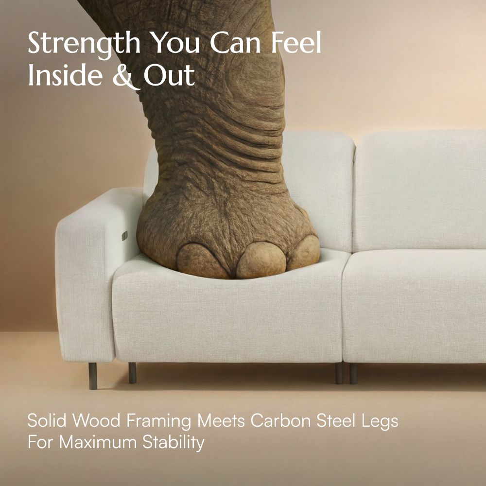 Electric White Chenille Fabric Smart Furniture