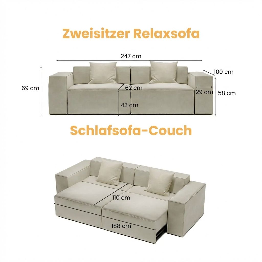 Minimalistisch Beige Stoff Smart Furniture