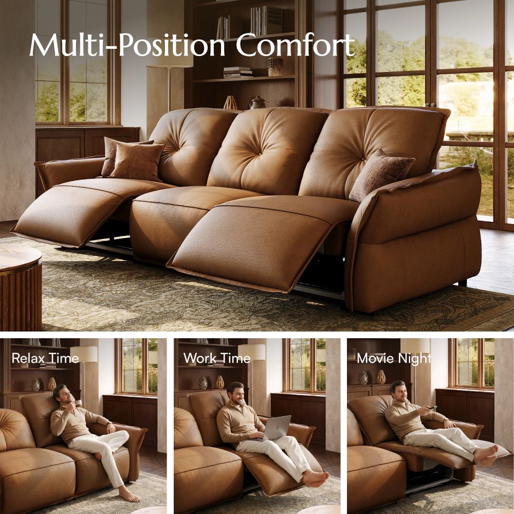 Living Room Sets Brown Top Grain Leather Smart Furniture