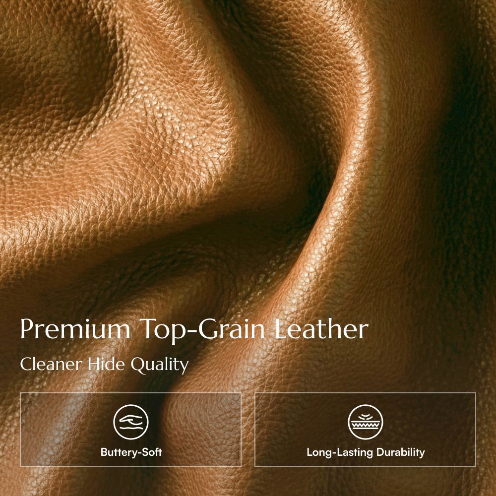 Home Theater Brown Top Grain Leather Smart Furniture