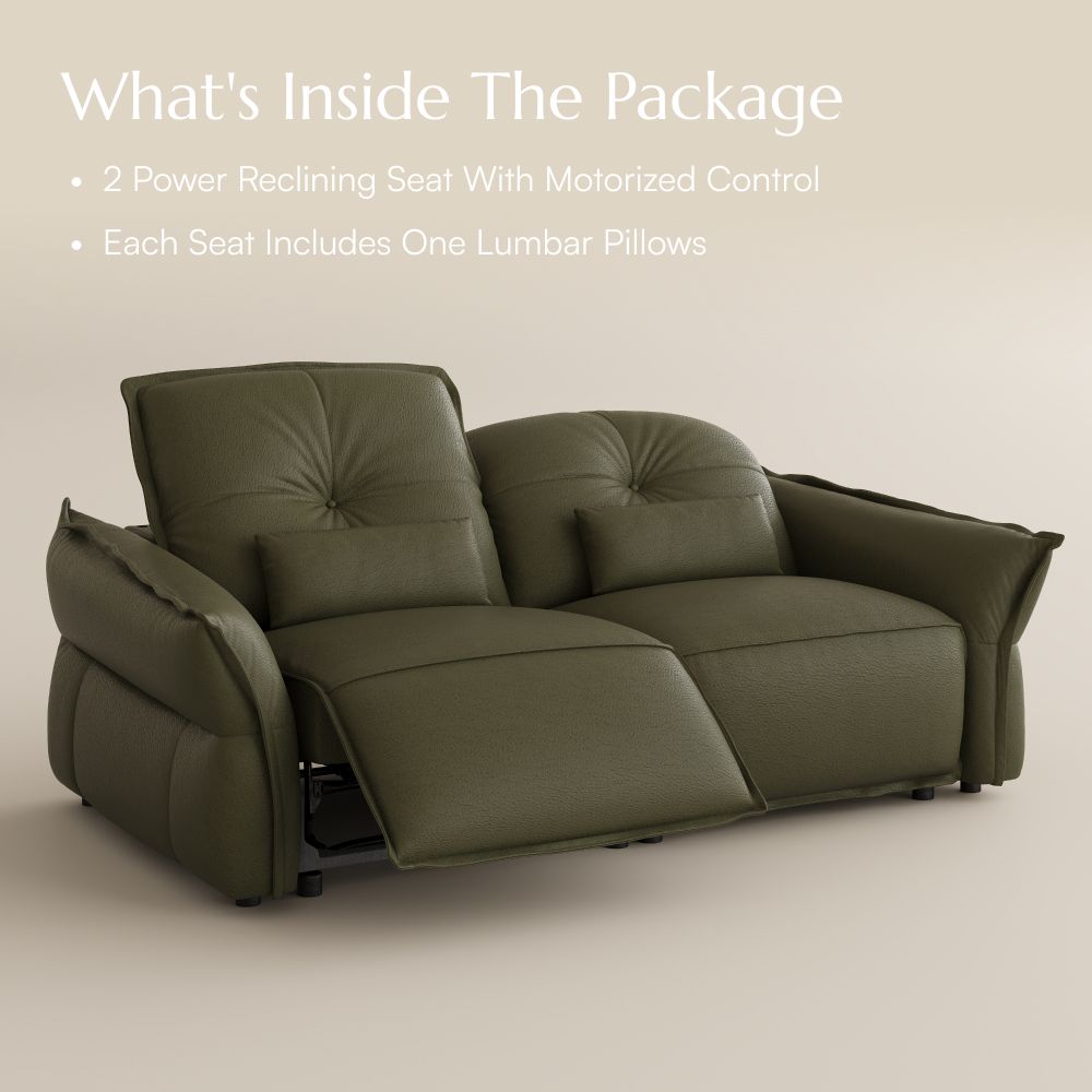 Power Recliners Green Top Grain Leather Smart Furniture