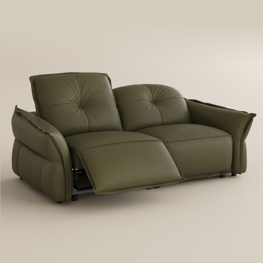 Pillow Armrest Green Top Grain Leather Smart Furniture