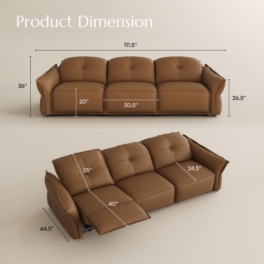 Comfortable Caramel Top Grain Leather Smart Furniture
