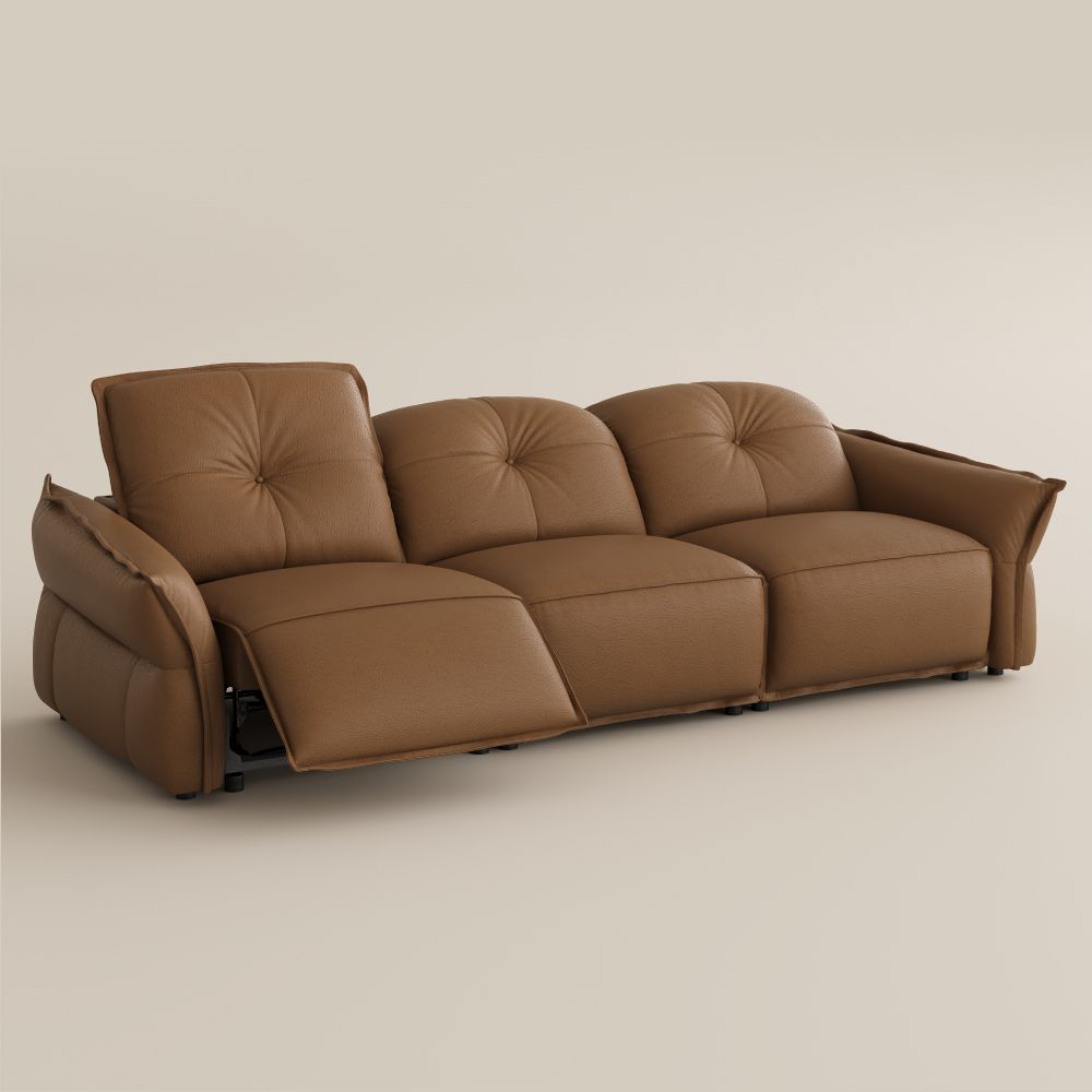 USB Port Caramel Top Grain Leather Smart Furniture