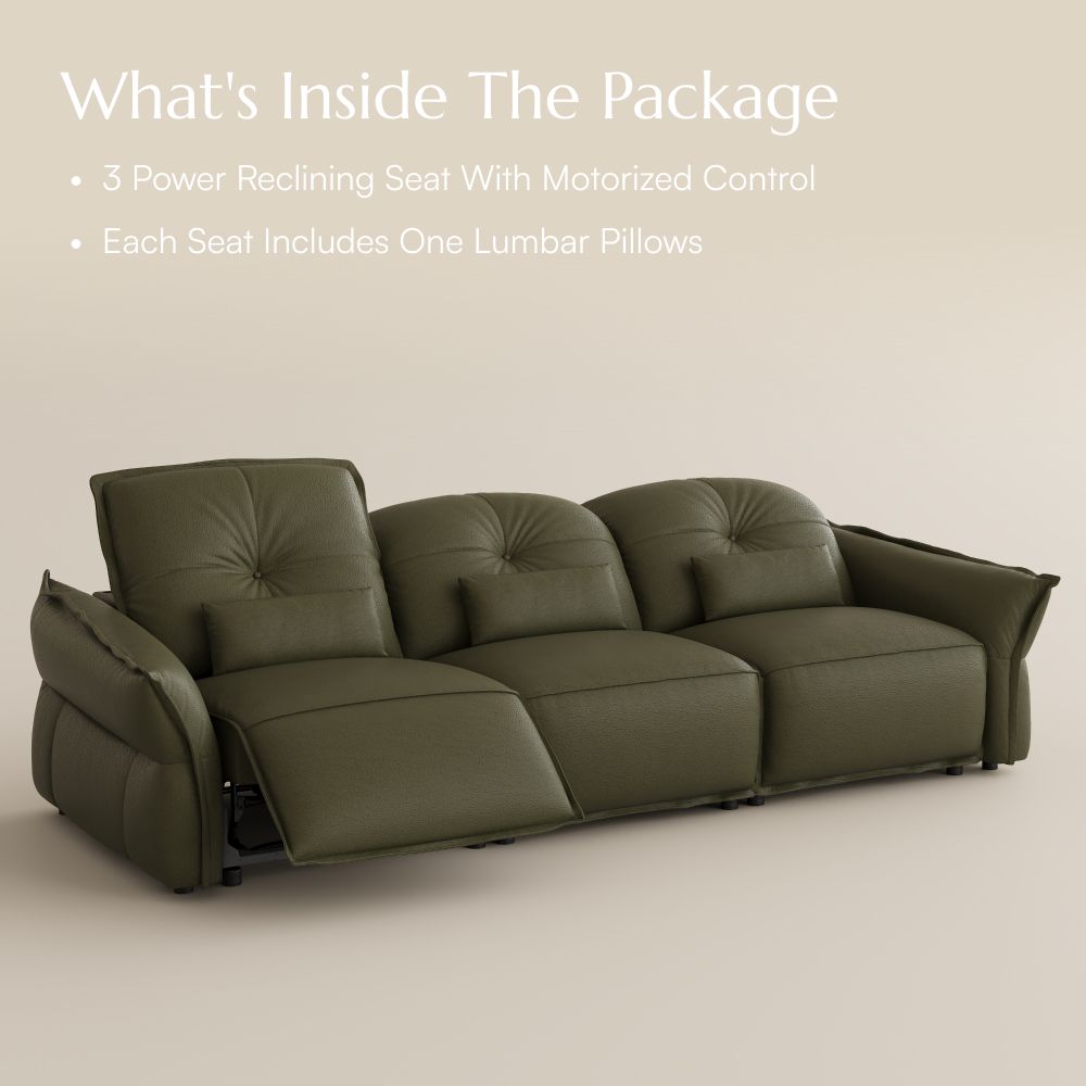 USB Port Green Top Grain Leather Smart Furniture