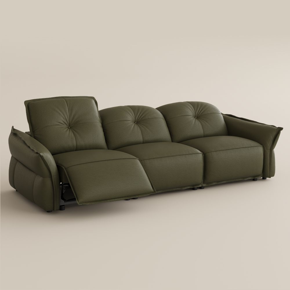 2-3 Seater Green Top Grain Leather Smart Furniture