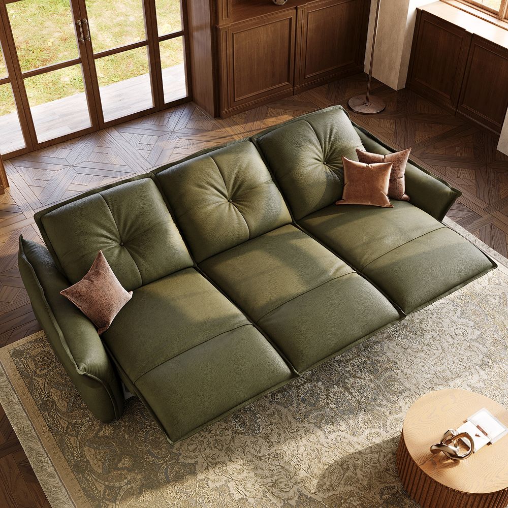 Recliner Green Top Grain Leather Smart Furniture