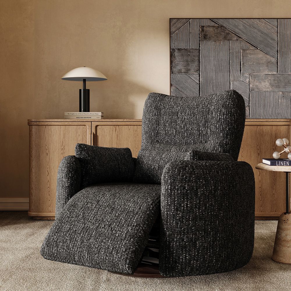 Electric Black Chenille Smart Furniture