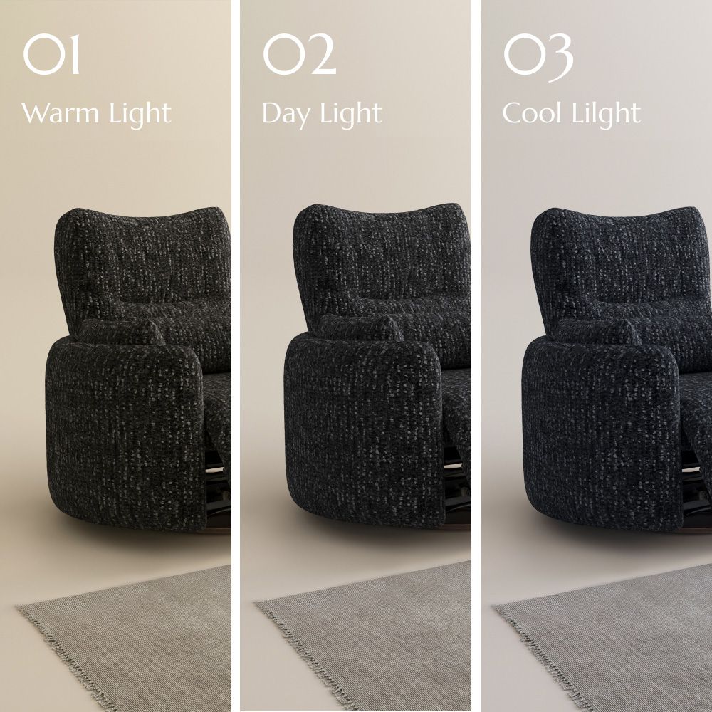 Electric Black Chenille Smart Furniture