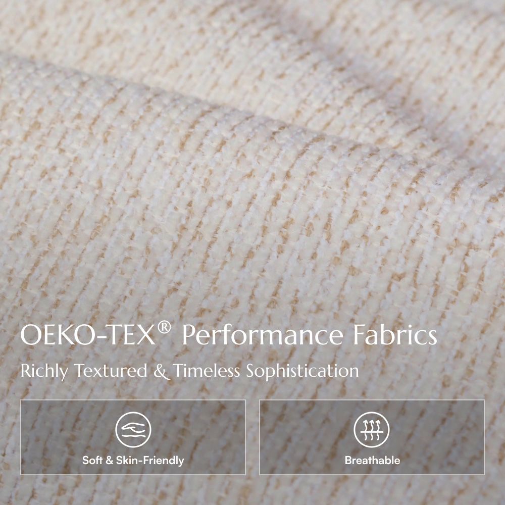 Mid Century Modern Beige Chenille Smart Furniture