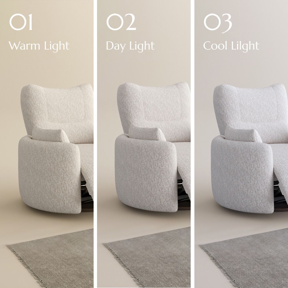 Rotatable Beige Chenille Smart Furniture