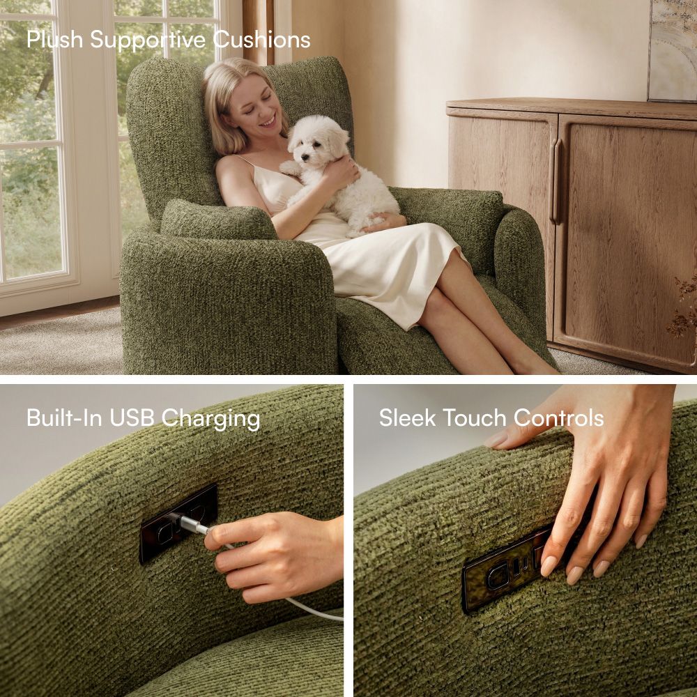 Extendable Green Chenille Smart Furniture