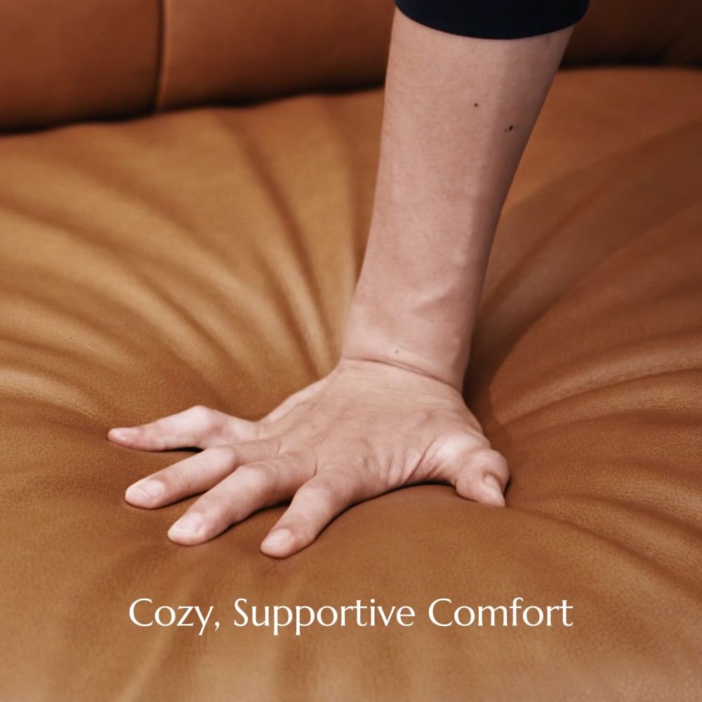 Sponge Caramel Top Grain Leather Smart Furniture