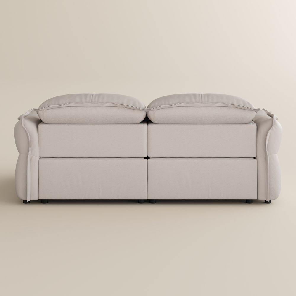 Deep Seat Beige Top Grain Leather Smart Furniture