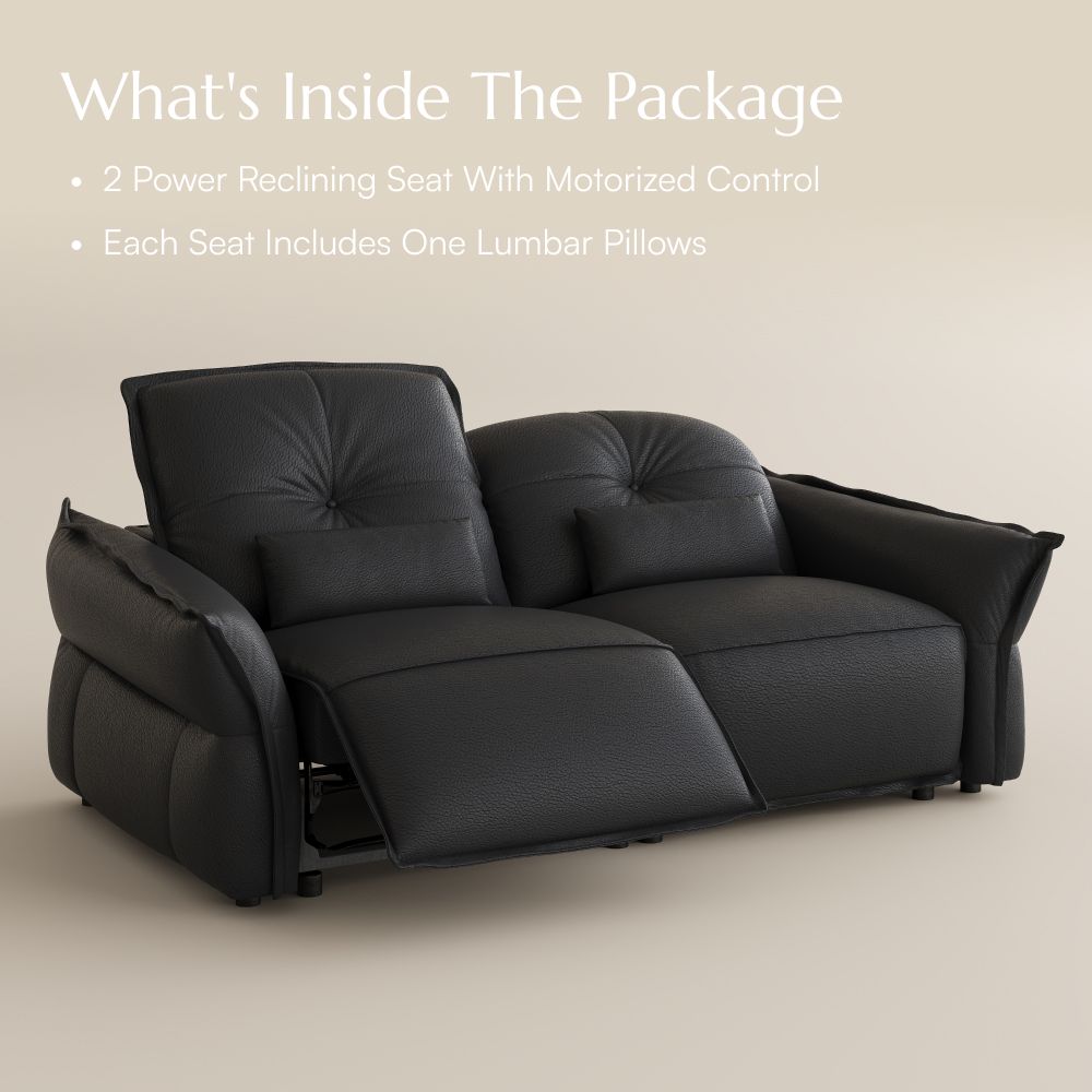 Black Top Grain Leather Smart Furniture