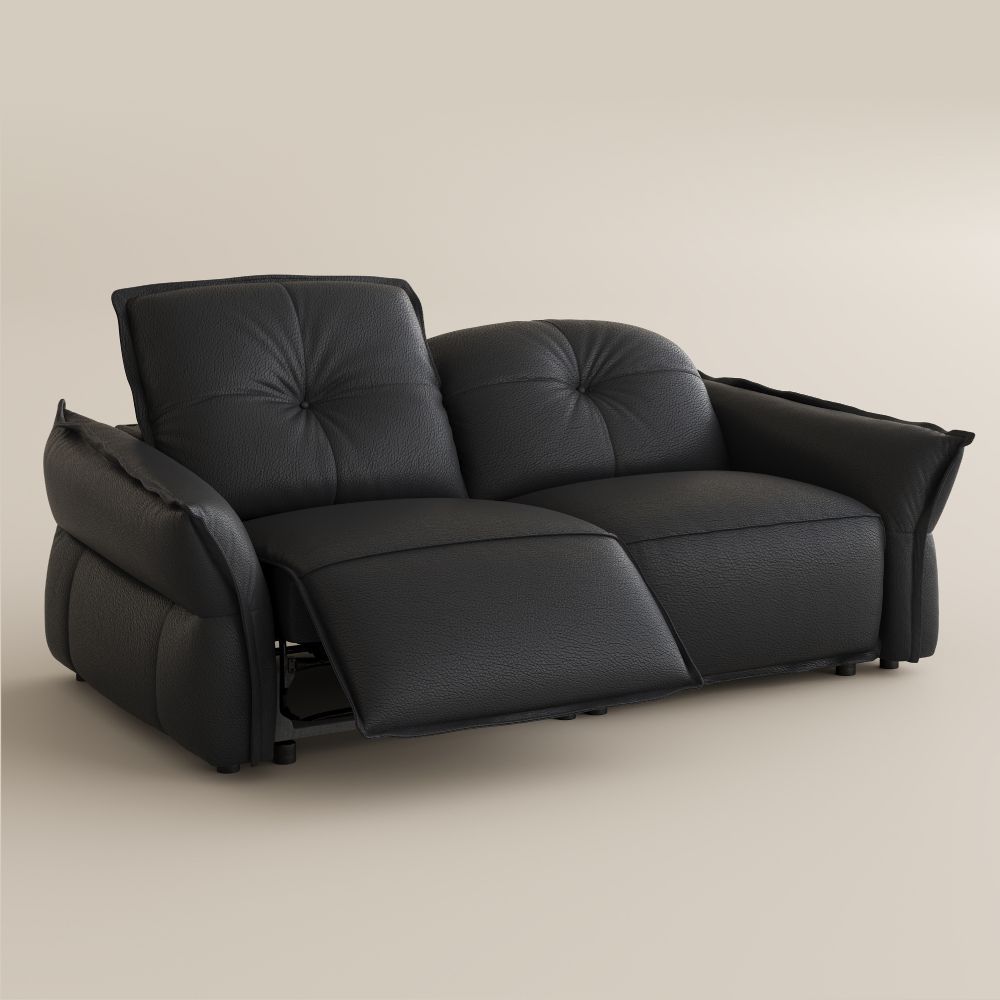 Black Top Grain Leather Smart Furniture