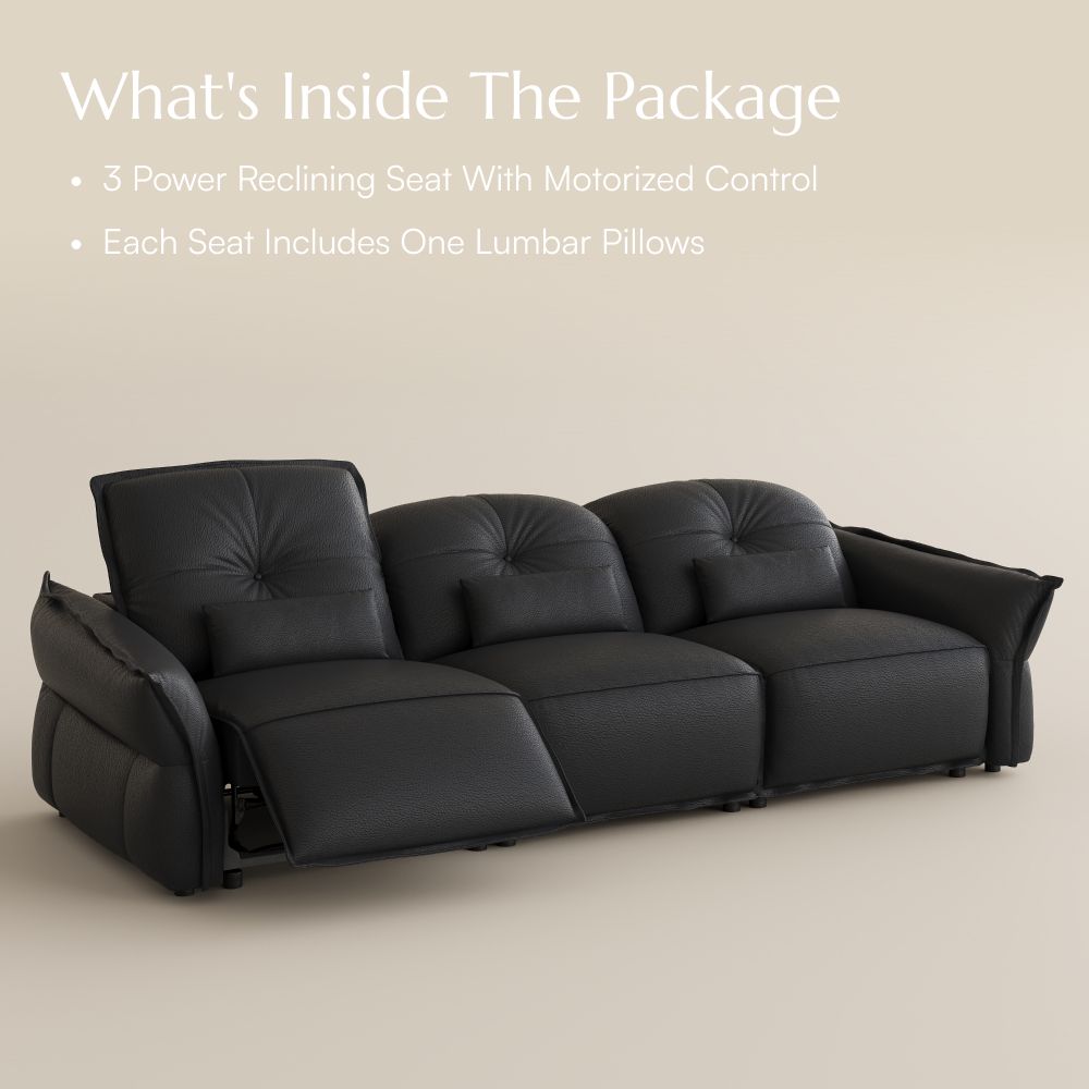 Black Top Grain Leather Smart Furniture