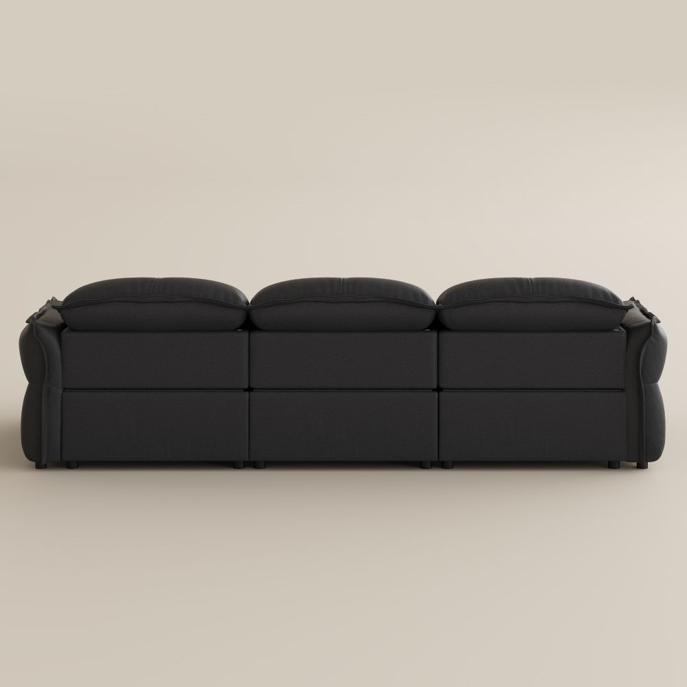 Black Top Grain Leather Smart Furniture