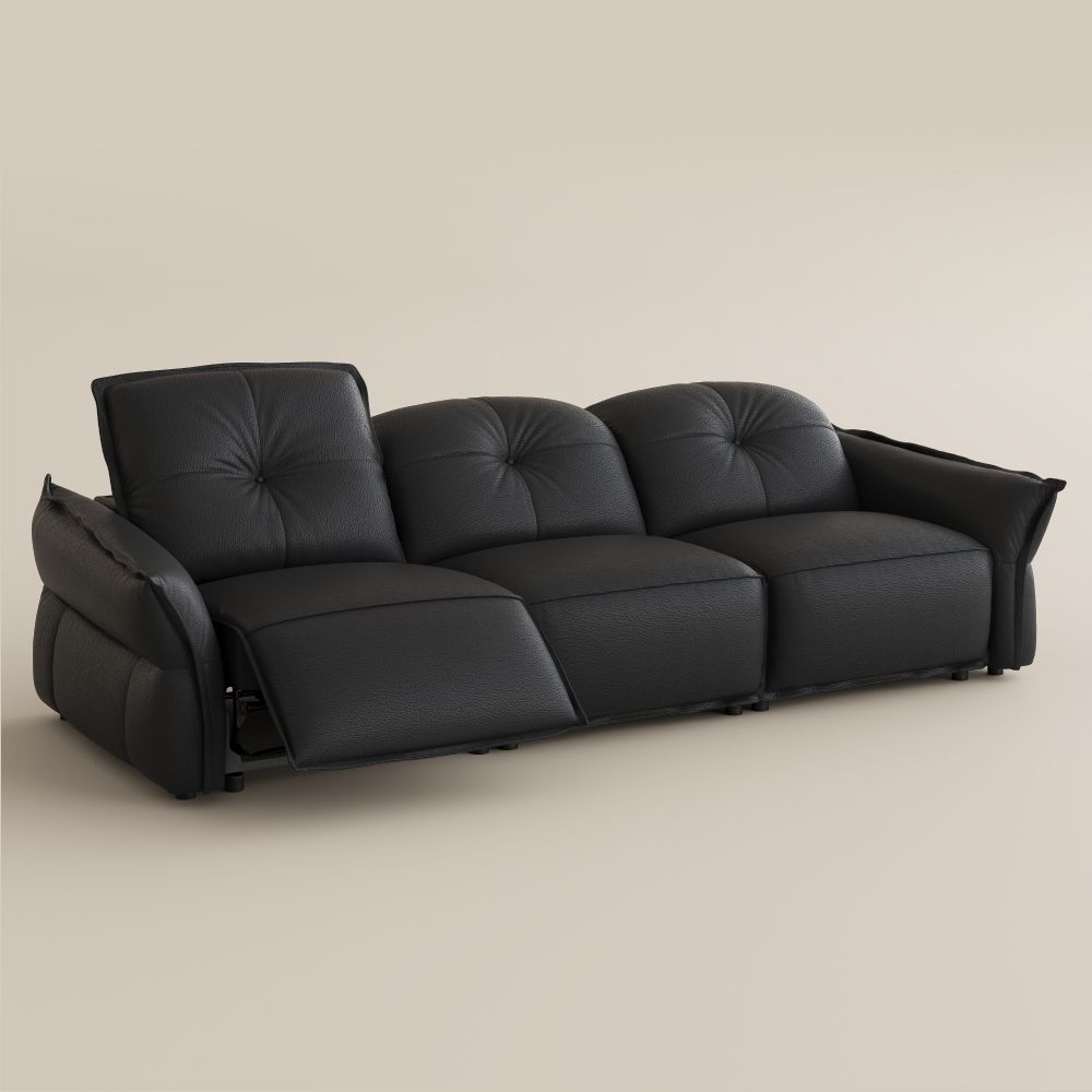 Black Top Grain Leather Smart Furniture