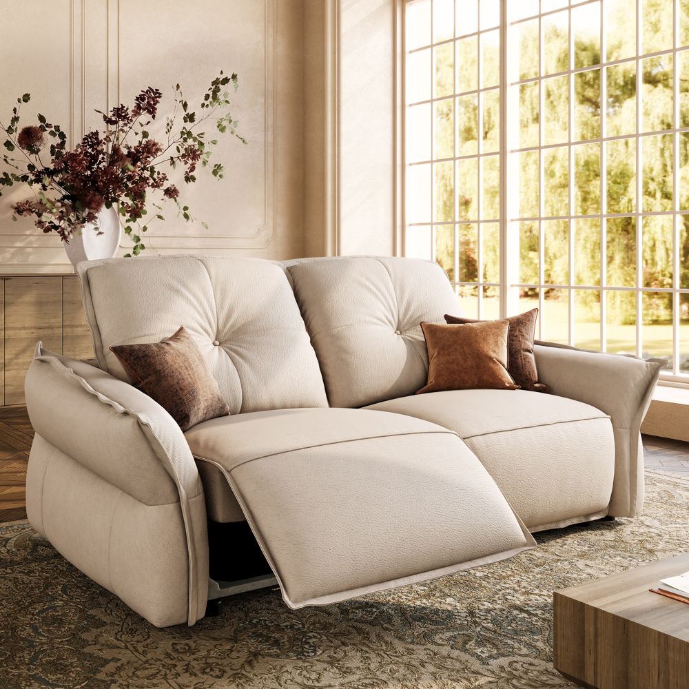 Modern Beige Top Grain Leather Smart Furniture