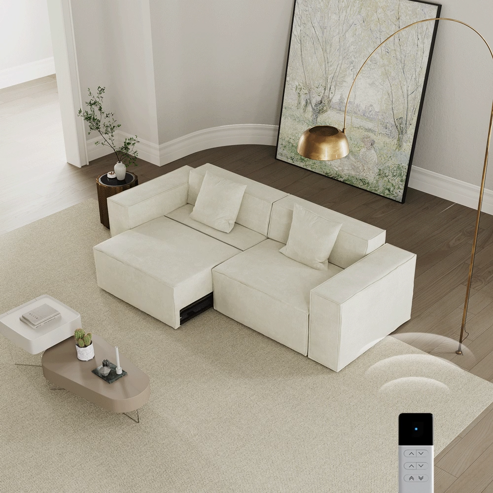 Apartment Beige Fabric Smart Furniture