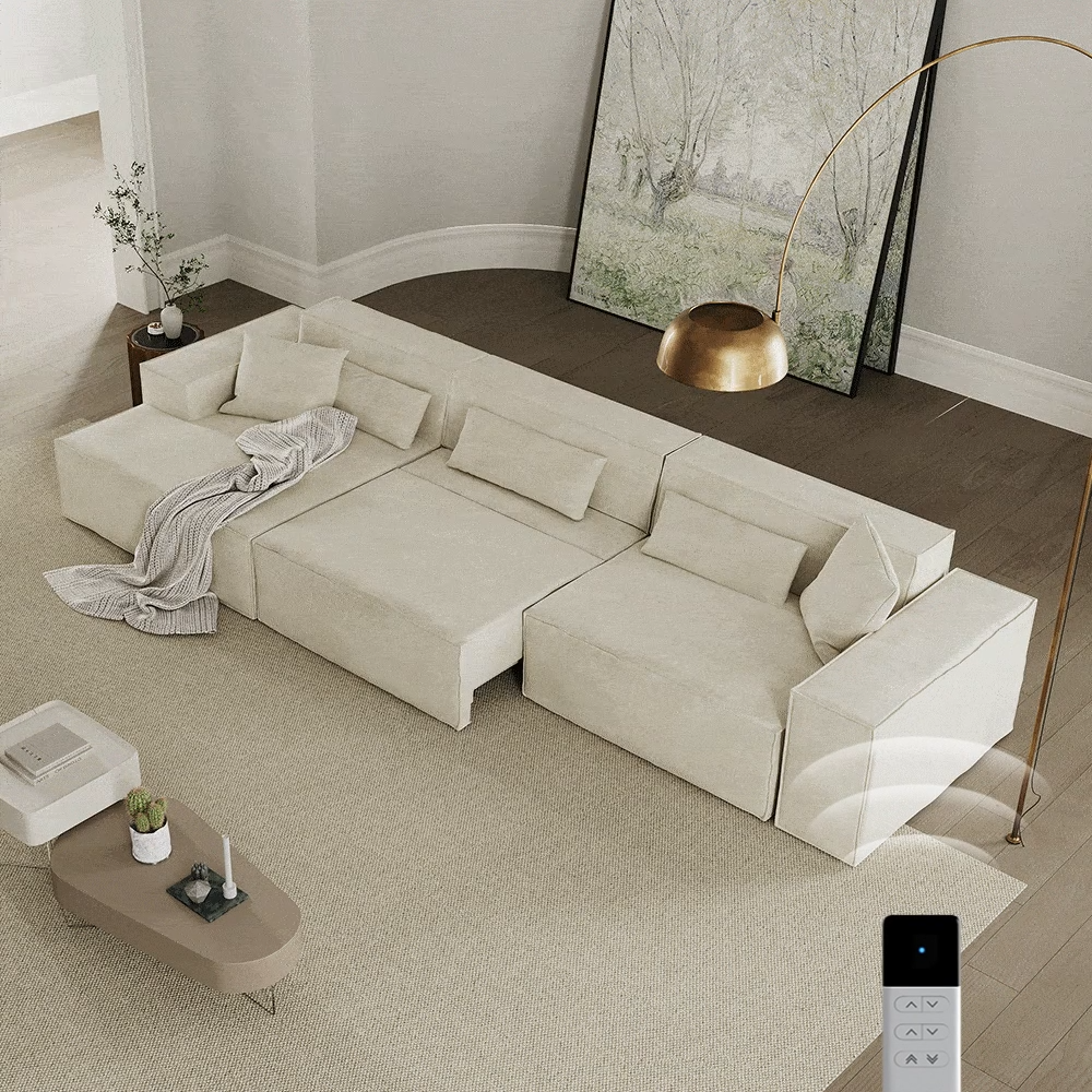 Electric Beige Fabric Smart Furniture