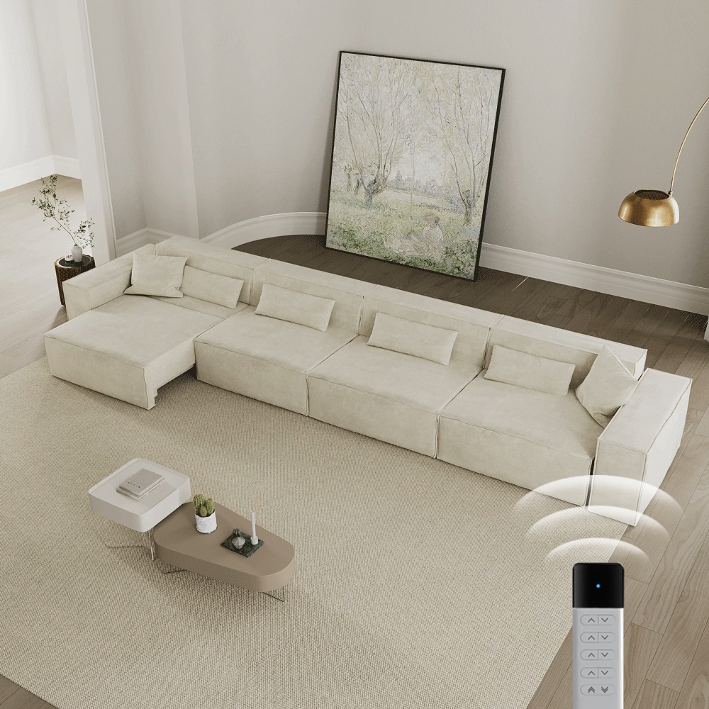 Large Beige Fabric Smart Furniture