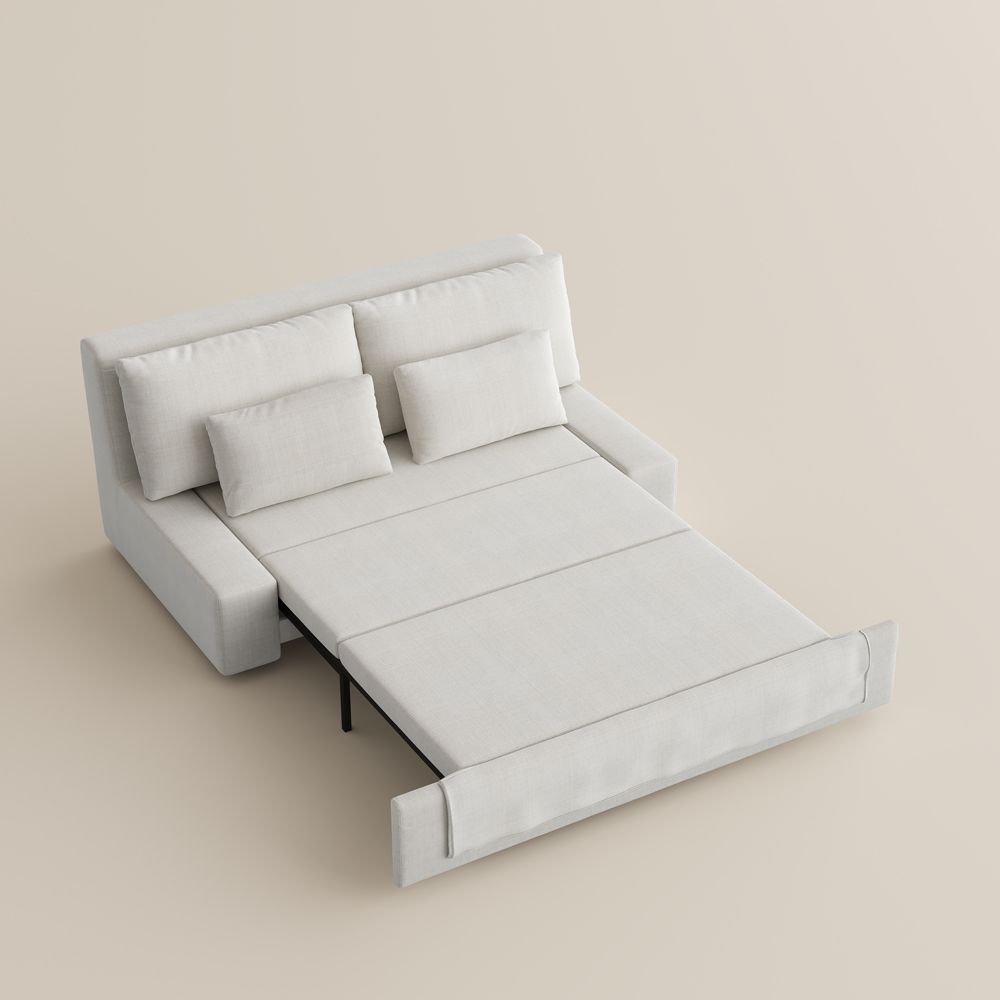 Office Beige Cotton Linen Sofa Beds