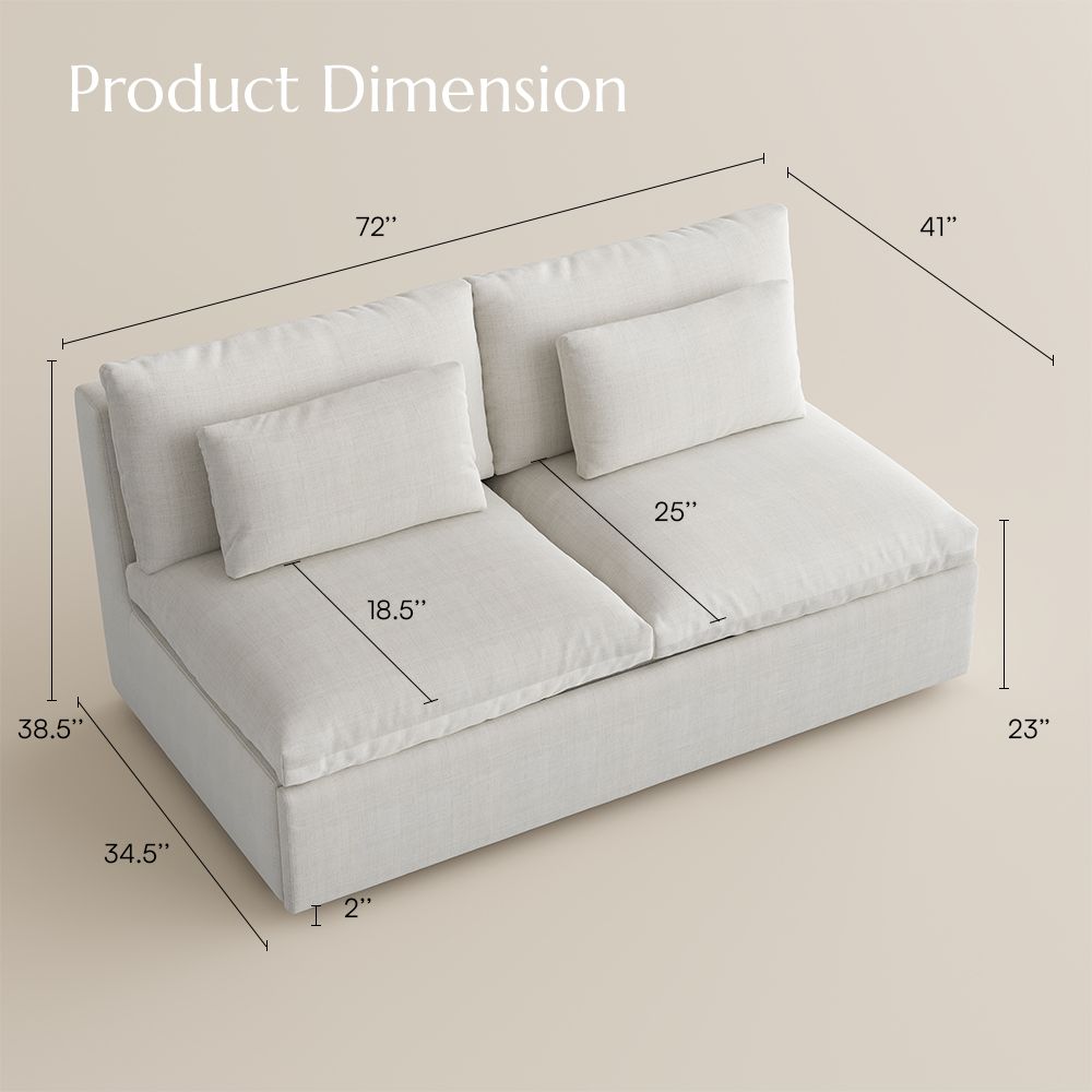 Relaxed Beige Cotton Linen Sofa Beds