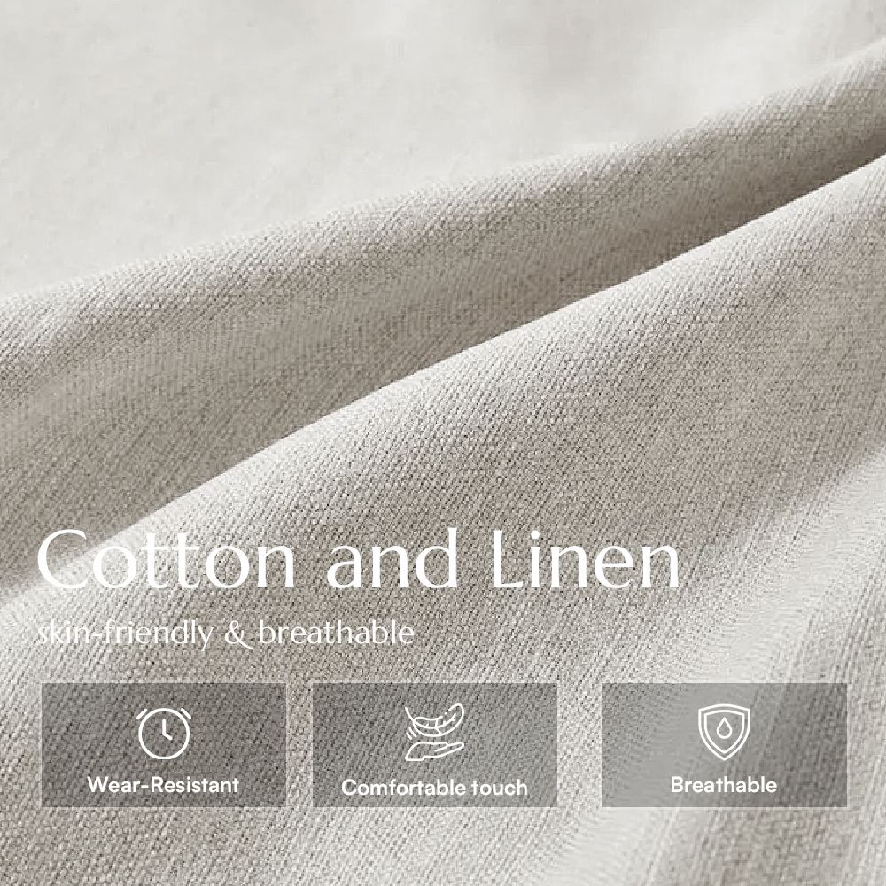 Office Beige Cotton Linen Sofa Beds