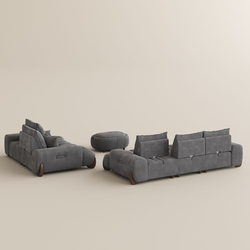 Sleeper Grey Velvet Sofa Set