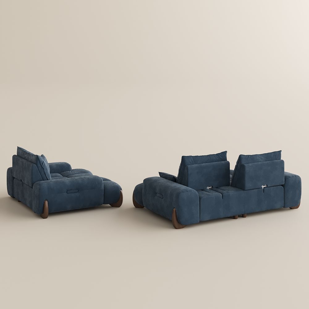 Bule Velvet Sofa Set