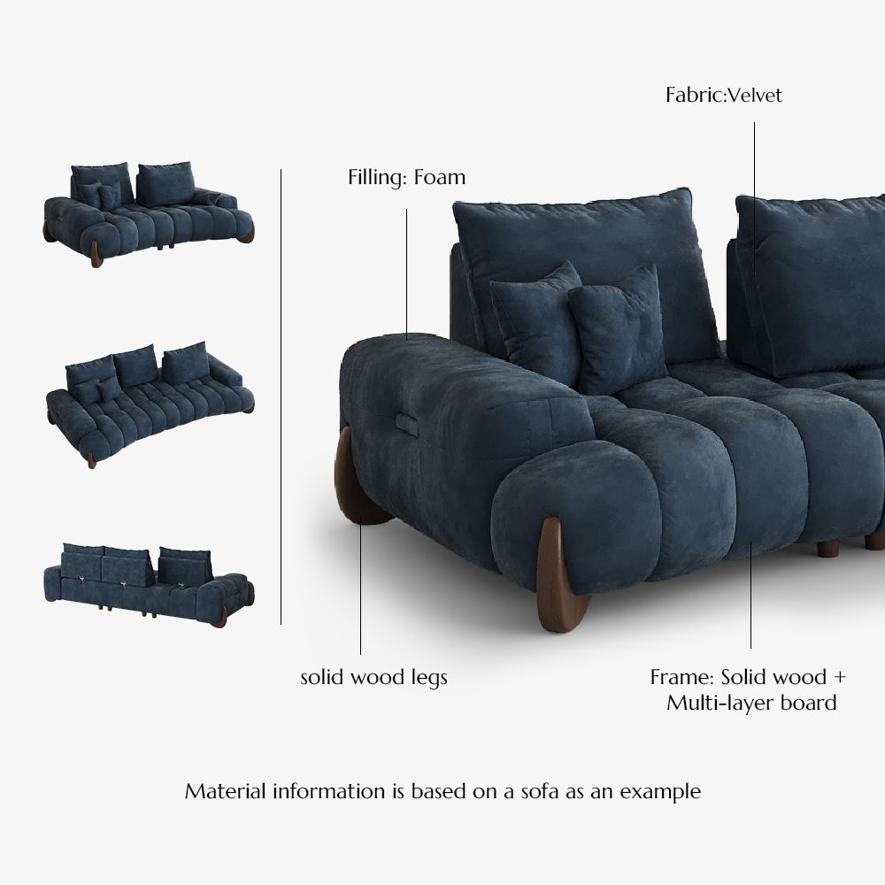 Bule Velvet Sofa Set