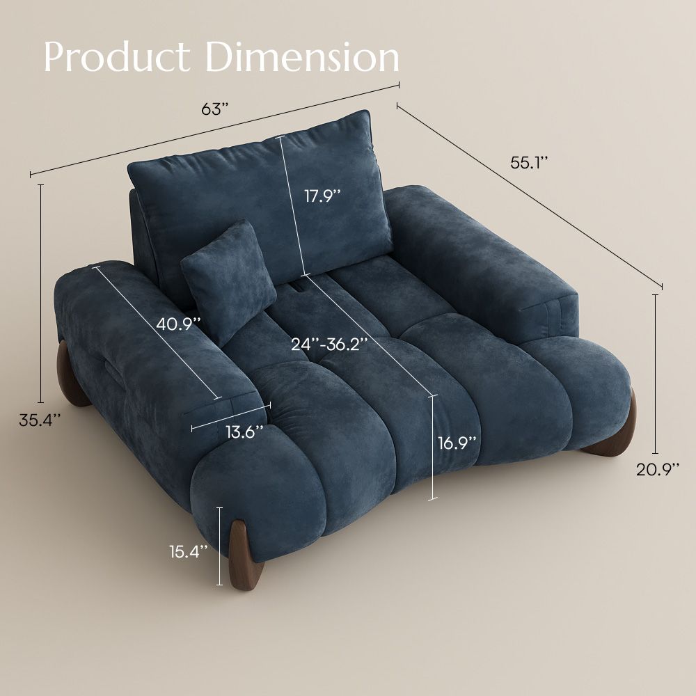 Bule Velvet Sofa Set