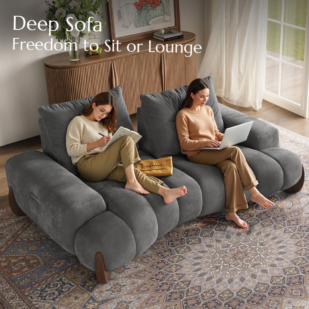 2-3 Seater Grey Velvet Modular Sofas