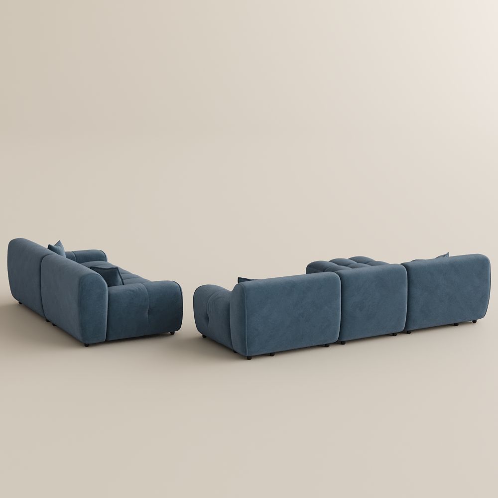 Blue Velvet Sofa Set