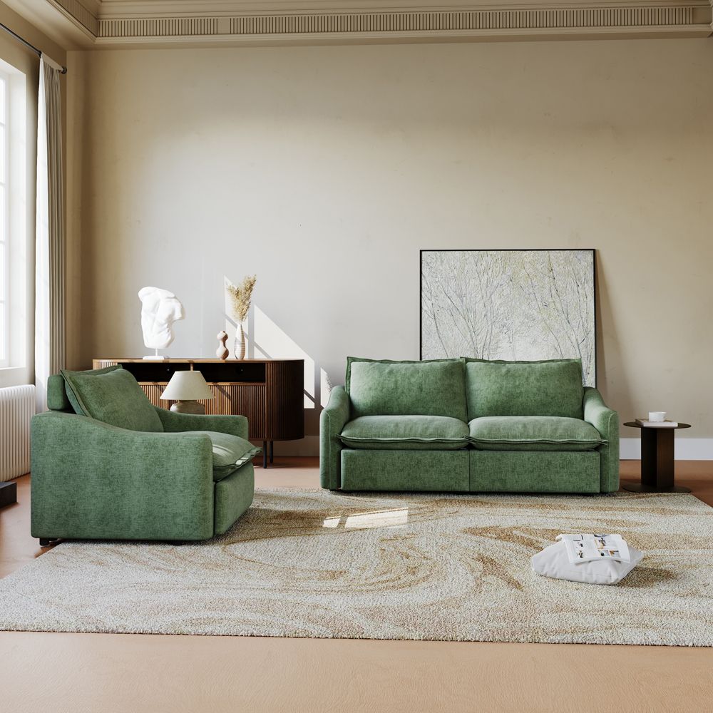 Green MDF&Glass Sofa Set