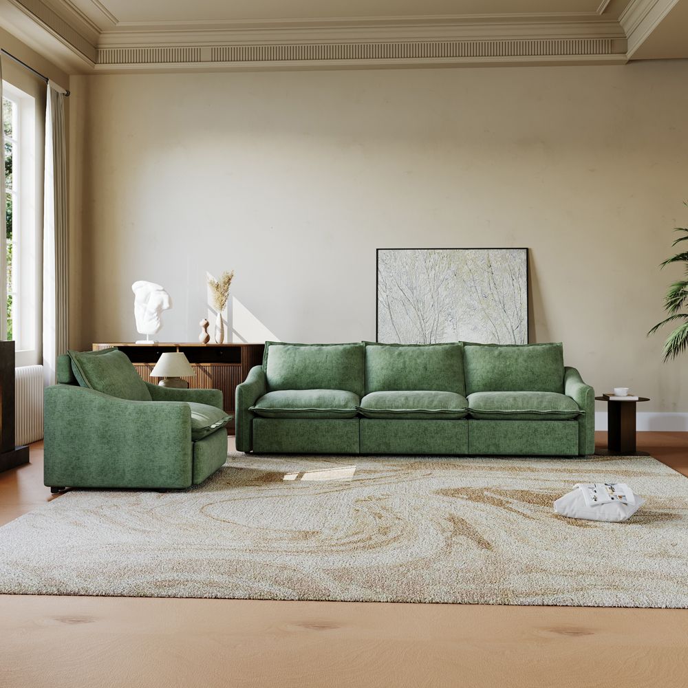 Green MDF&Glass Sofa Set
