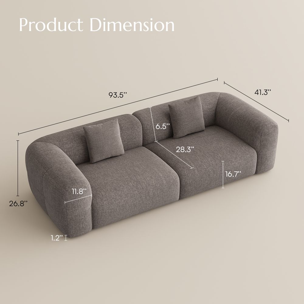 Medium Brown Chenille Sofa Set