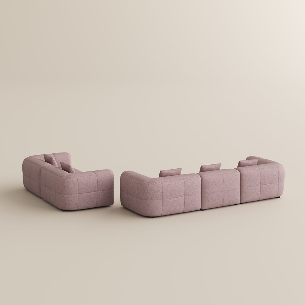 Soft Pink Chenille Sofa Set