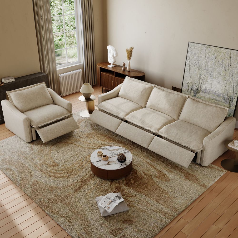 Ergopals Beige Linen Sofa Set