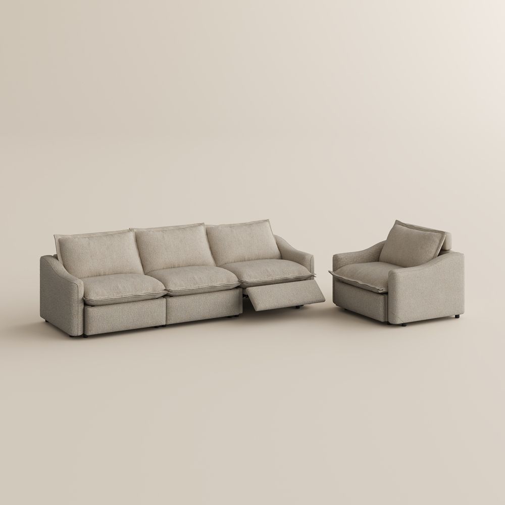 Ergopals Beige Linen Sofa Set