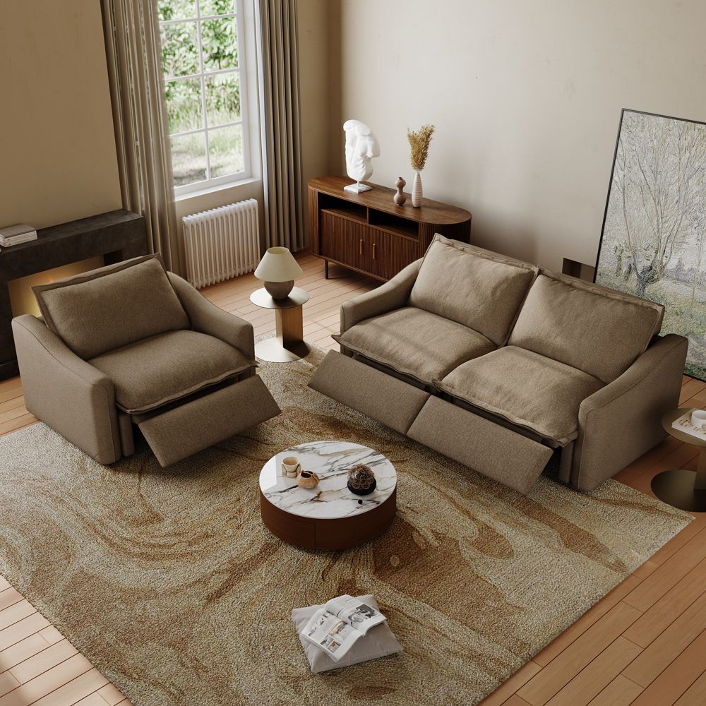 7+Seater Khaki Linen Sofa Set