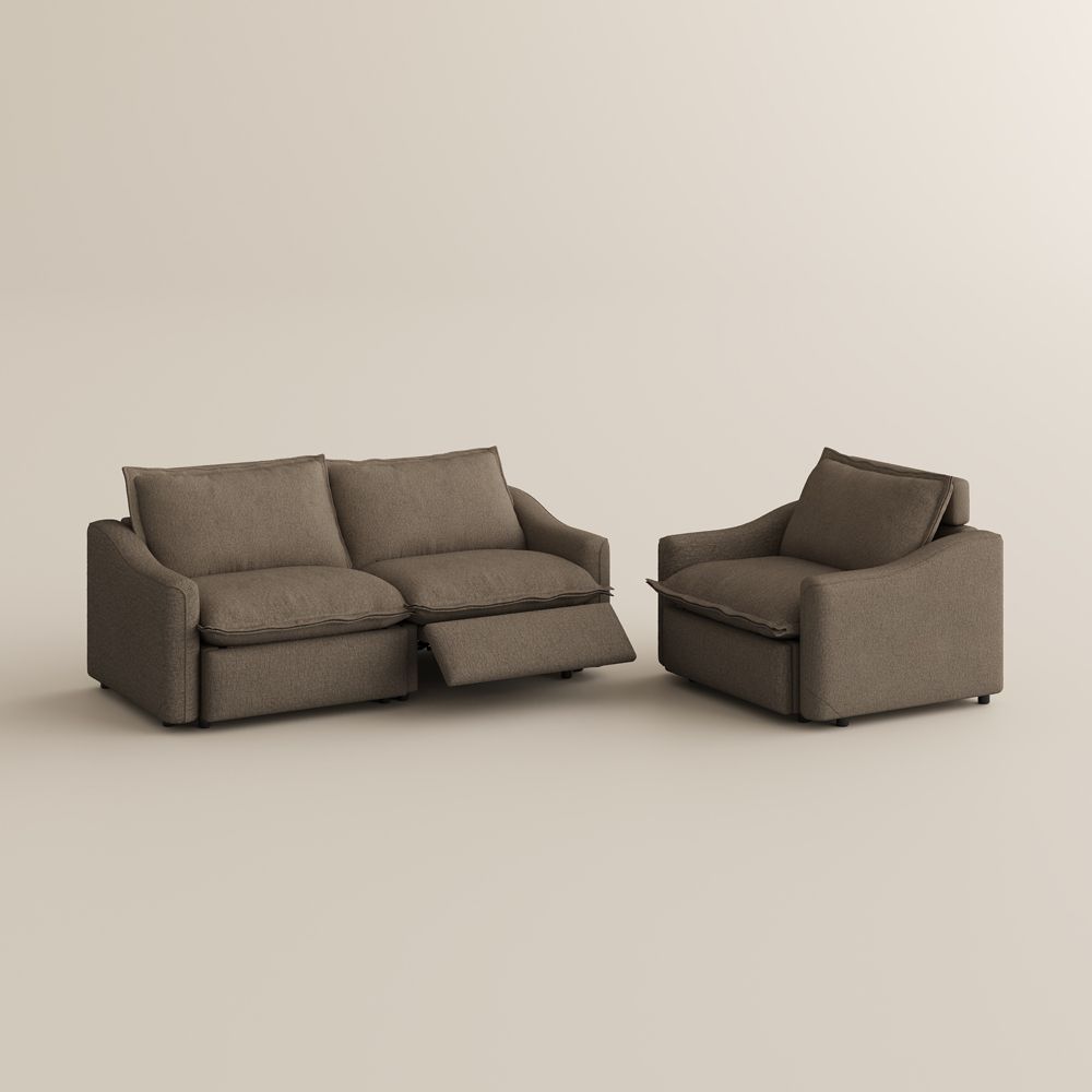 Ultra Soft Khaki Linen Sofa Set